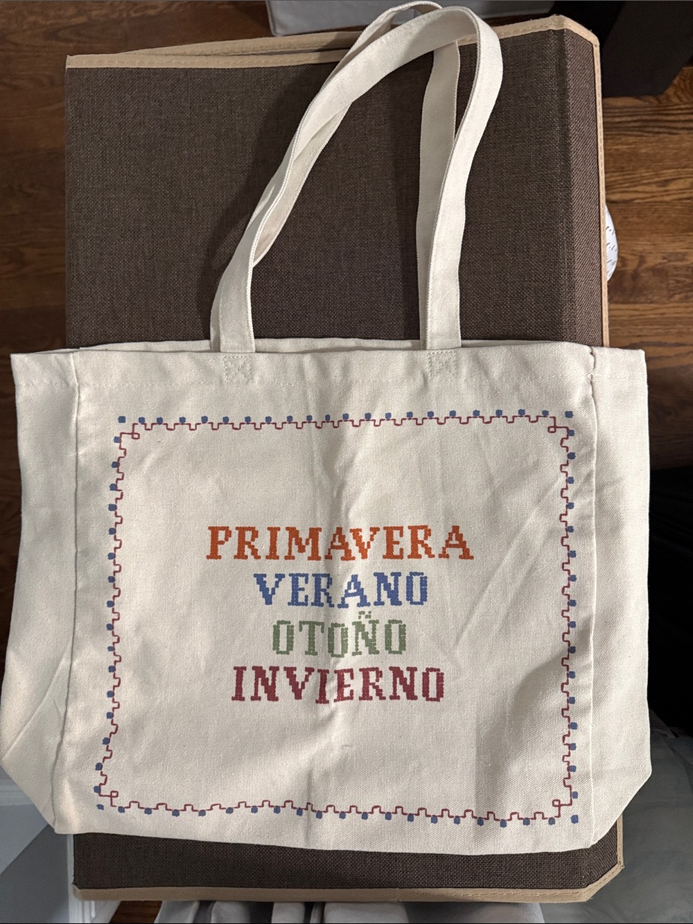Sézane x Lucia Vergara Cotton Canvas Tote Bag New